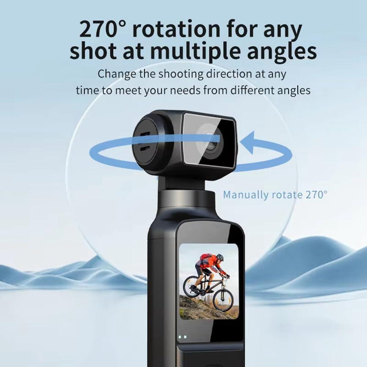Cámara Digital de Bolsillo 4K – Rotación 270°, WiFi, Estabilización y Grabación en Movimiento